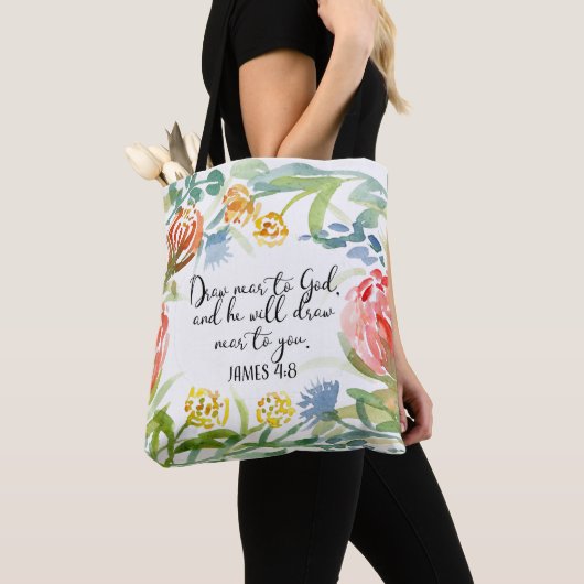 Loop dicht bij God | James 4:8 Tote Bag (Dichtbij)