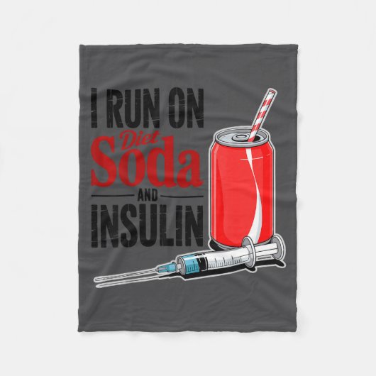 Loop Dieet Frisdrank Insuline Diabetes Overlevende Fleece Deken (Voorkant)