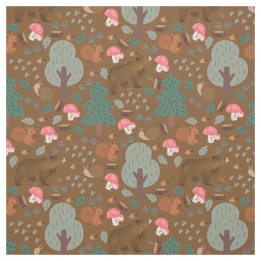 Loop door de Bossen op Brown Stof (Swatch)