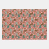 Loop door de Bossen op Dark Coral Inpakpapier Vel (Voorkant)