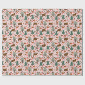 Loop door de Bossen op Light Pink Cadeaupapier (Vlak)