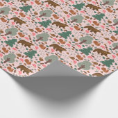 Loop door de Bossen op Light Pink Cadeaupapier (Hoek)