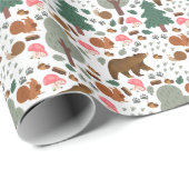 Loop door de Bossen op wit Cadeaupapier (Rol Hoek)