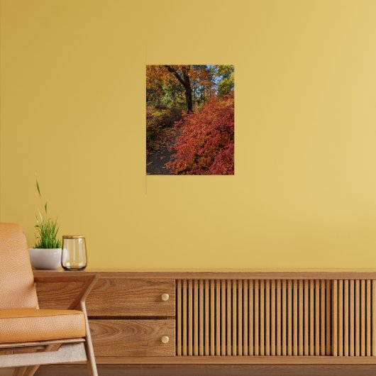 Loop door een herfstkleuren botanische tuin poster (Woonkamer 2)