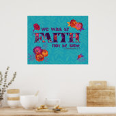 Loop door Faith boho chic floral Scriptkunst Poster (Keuken)