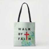 Loop door Faith Christelijk Cross Bible Qote Tote Bag (Voorkant)