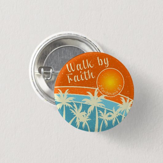 Loop door Faith Christelijk Design Ronde Button 3,2 Cm (Voorkant /achterkant)