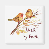 Loop door Faith met Cute Sparrow Birds Magneet (Voorkant)