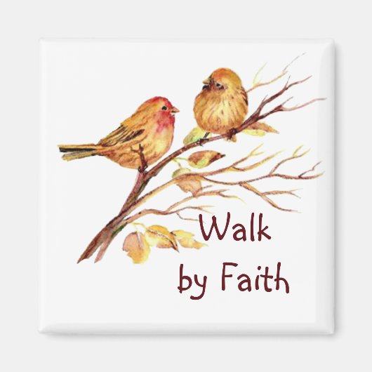 Loop door Faith met Cute Sparrow Birds Magneet (Voorkant)