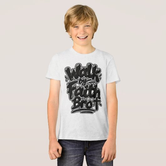 Loop door geloof Bro Tri-Blend Shirt (Voorkant volledig)