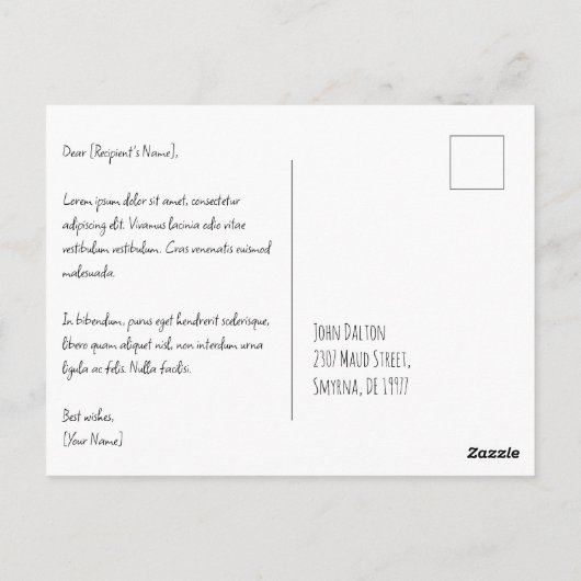 Loop door geloof niet door zicht briefkaart (Achterkant)