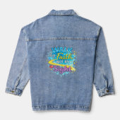 Loop door geloof, niet door zicht Dames spijkerjas Denim Jacket (Achterkant)