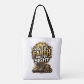Loop door geloof, niet door zicht tote bag (Achterkant)