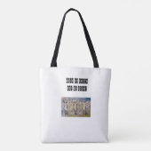 Loop door geloof niet door zicht tote bag (Achterkant)