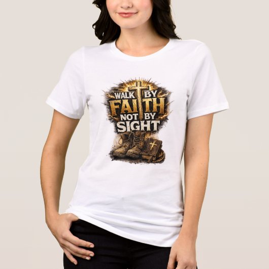 Loop door geloof, niet door zicht Tri-Blend shirt (Voorkant)
