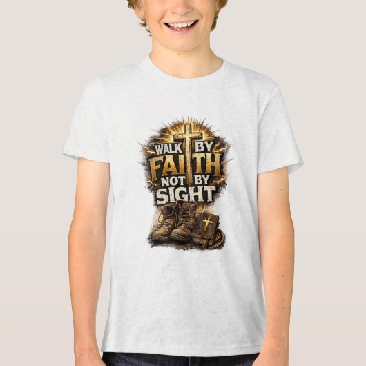 Loop door geloof, niet door zicht Tri-Blend shirt (Voorkant)