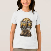 Loop door geloof, niet door zicht Tri-Blend shirt (Voorkant)