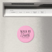 Loop door het geloof Christelijk leven Zachte Roze Magneet (Insitu (Vaatwasser))