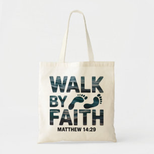 Loop Door Het Geloof Christelijke Oceaan Tote Bag