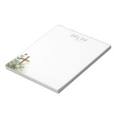 Loop door het geloof Eucalyptus kruis christen Notitieblok (Linkerzijde)