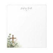 Loop door het geloof Eucalyptus kruis christen Notitieblok (Voorkant)