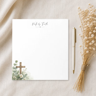 Loop door het geloof Eucalyptus kruis christen Notitieblok