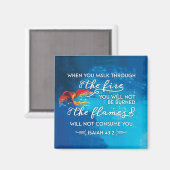 "Loop door vuur" Jesaja 43:2 Bijbel Verse Magneet (Voorkant / Achterkant)