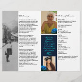 Loop één blauw Roos Memorial Service-programma Flyer (Achterkant)