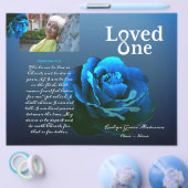 Loop één blauw Roos Memorial Service-programma Flyer (Enkel)