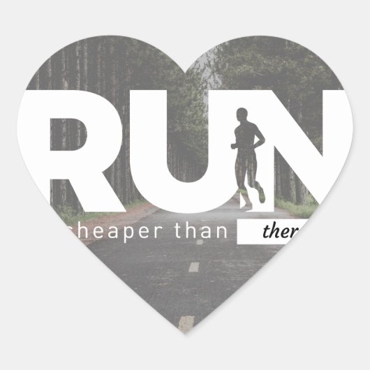 Loop goedkoper dan therapie Running Runners Behand Hart Sticker (Voorkant)