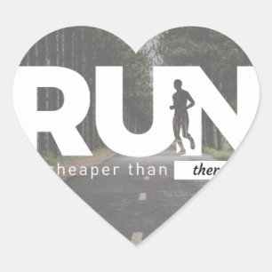 Loop goedkoper dan therapie Running Runners Behand Hart Sticker
