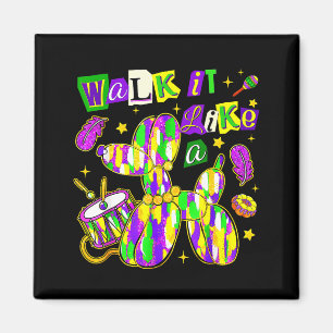 Loop het als een Bead Dog Mardi Gras Festival Vett Magneet