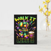Loop het als een kralenhond Mardi Gras FatTuesday Kaart (Gele Bloem)