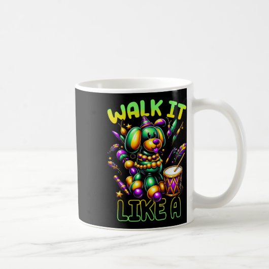 Loop het als een kralenhond Mardi Gras FatTuesday Koffiemok (Rechts)