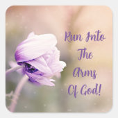 Loop in de armen van Gods Sticker (Voorkant)