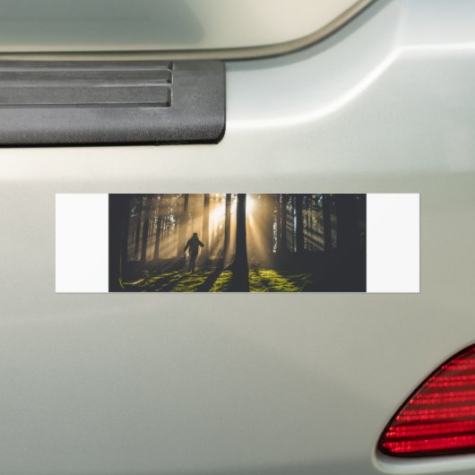 loop in de bossen bumpersticker (Op auto)