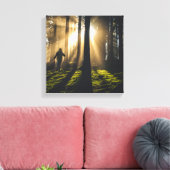 loop in de bossen canvas afdruk (Insitu (Woonkamer))