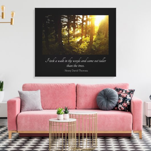 Loop in de Bossen Thoreau Quote Canvas Afdruk (Insitu (Woonkamer))
