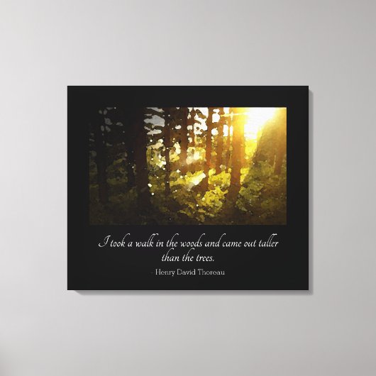 Loop in de Bossen Thoreau Quote Canvas Afdruk (Voorkant)