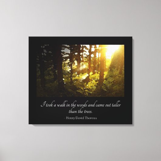 Loop in de Bossen Thoreau Quote Canvas Afdruk (Voorkant)