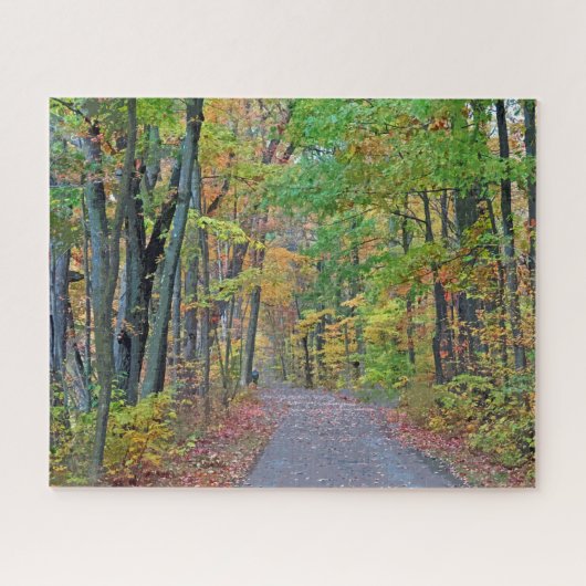 Loop in de herfst Bossen Design Puzzle Legpuzzel (Horizontaal)