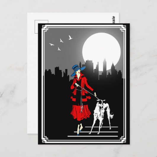 Loop in de  kunsten van de Moonlight Briefkaart (Voorkant / Achterkant)