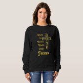 Loop in geloof, Loop met Jezus sweatshirt (Voorkant volledig)
