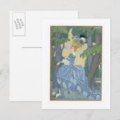 Loop in het bos, illustratie voor 'Fetes Galant' Briefkaart (Voorkant / Achterkant)