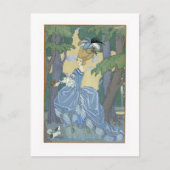 Loop in het bos, illustratie voor 'Fetes Galant' Briefkaart (Voorkant)