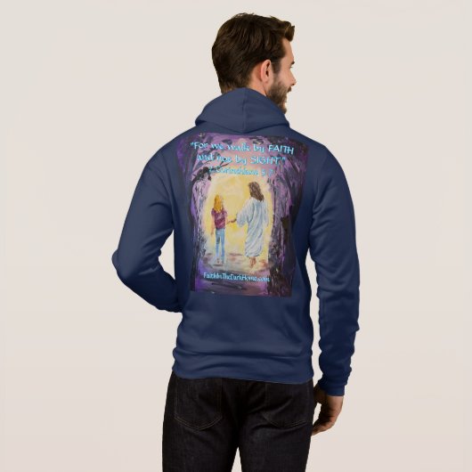 Loop in het donker met een ritssluiting van het ge hoodie (Achterkant volledig)