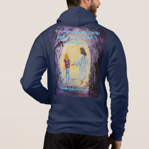 Loop in het donker met een ritssluiting van het ge hoodie