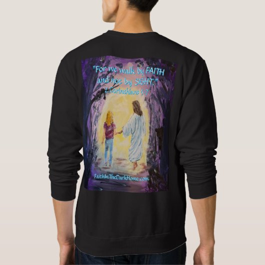 Loop in het donker met geloof trui (Achterkant)