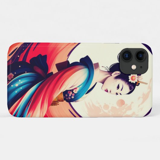 Loop in het maanlicht Japanse Geisha Case-Mate iPhone Case (Achterkant (horizontaal))