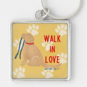 Loop in Liefde Gouden Retriever Hond Gele Sleutelh Sleutelhanger (Voorkant)